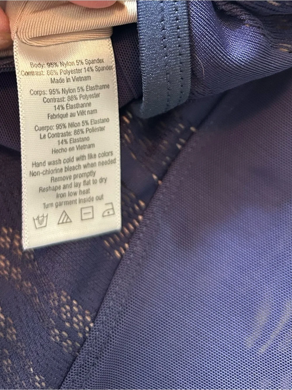 ALO Yoga Navy Lace-Detail Sports Bralette Size Small